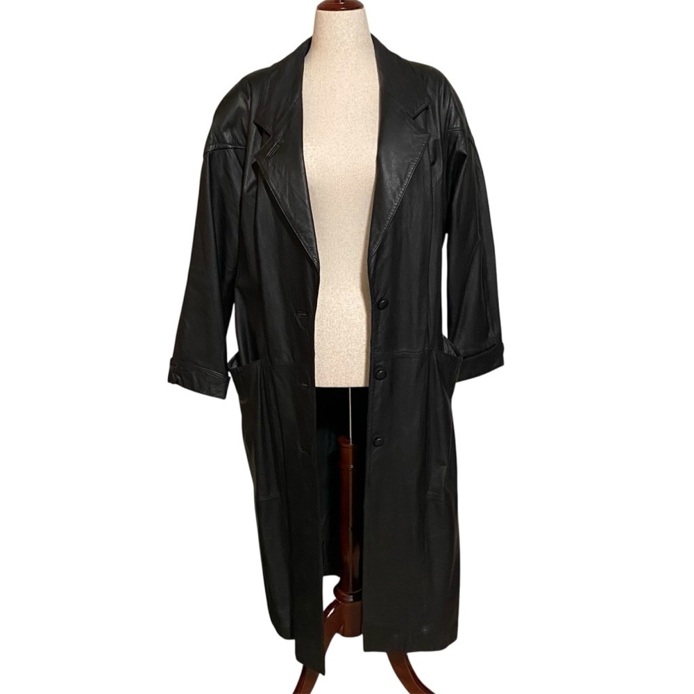 VINTAGE 90's Avanti Genuine Leather Trench Coat